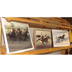 GROUP OF 3 FRAMED HISTORIC RACETRACK PICTURES