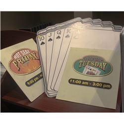 LOT OF 6 PLASTIC VINYL GAMING SIGNS