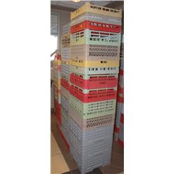 THREE STACKS OF COMMERCIAL DISHWASHER TRAYS