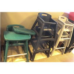 GROUP OF 5 RUBBERMAID PLASTIC HIGHCHAIRS