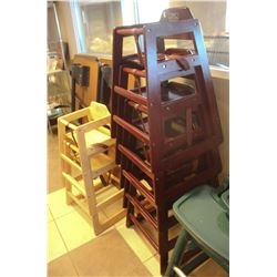 LOT OF 7 ASSORTED WOODEN HIGHCHAIRS