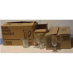 3 CASES OF ASSORTED GLASSWARE