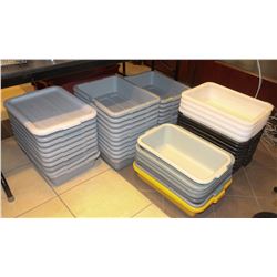 LOT OF APPROX 50 ASSORTED BUS PANS
