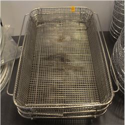 GROUP OF 3 STAINLESS STEEL LONG WIRE BASKETS
