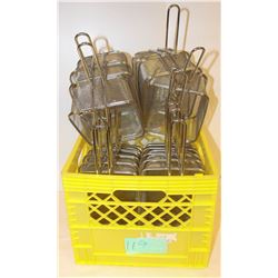 CRATE OF 17 COUNTER TOP CHROME WIRE BASKETS