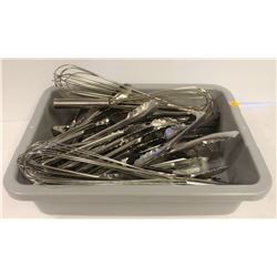 BUS TRAY WITH ASSORTED COMMERCIAL STAINLESS STEEL