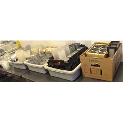 5 BUSTRAYS OF ASSORTED CANDLE HOLDERS