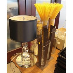 DECORATIVE TABLETOP ITEMS, LAMP, CANDLE HOLDERS,