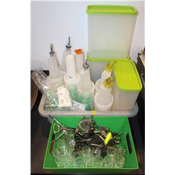 TWO BINS WITH DRY INGREDIENT STORAGE, STORE AND