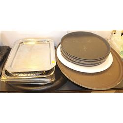 LOT OF ASSORTED SERVING PLATTERS