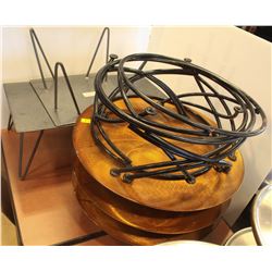 LOT OF 3 BRUSHED ALUMINUM RESIN HIGHTOP DESSERT