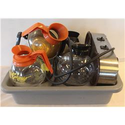 BUS TRAY WITH 2 DUAL COFFEE WARMERS AND 5