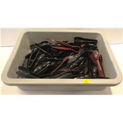 BUS PAN OF ASSORTED PLASTIC 6" TONGS