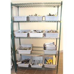 5 TIER COMMERCIAL GREEN-WIRE STORAGE RACK
