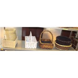 SHELF THREE INCLUDES 21 WICKER BASKETS