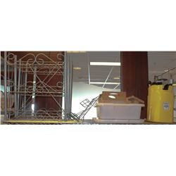 SHELF ONE INCLUDES WIRE RACKING, WOOD CADDIES
