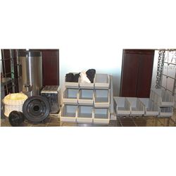 SHELF 2 INCLUDES LARGE STEEL BEVERAGE DISPENSER,