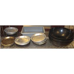 SHELF 3 INCLUDES PIE PANS, SALAD BOWLS