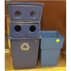 LOT OF 2 COMMERCIAL GRADE RECYCLING BINS WITH