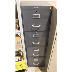 FOUR DRAWER GREY FILING CABINET NO KEYS