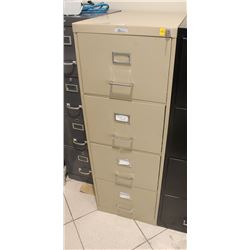 FOUR DRAWER BEIGE FILING CABINET NO KEYS