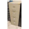 Image 1 : FOUR DRAWER BEIGE FILING CABINET NO KEYS