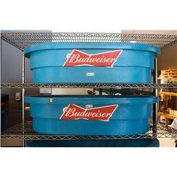 LOT OF 2 BLUE BUDWEISER ICE TUBS