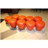 Image 1 : LOT OF 9 KINETICO RED SHORT ROCKET STYLE STOOLS