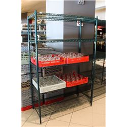 5 TIER METRO COMMERCIAL GREEN WIRE STORAGE RACK