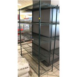 5 TIER METRO COMMERCIAL GREEN WIRE STORAGE RACK