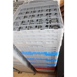 7 TRAYS  WITH CONTENTS ON DOLLY : WIDE MOUTH