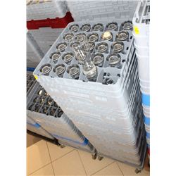 7 TRAYS WITH CONTENTS ON DOLLY: WIDE MOUTH