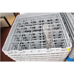 7 TRAYS WITH CONTENTS ON DOLLY: WIDE MOUTH BEER