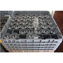 6 TRAYS WITH CONTENTS ON DOLLY: CHAMPAGNE