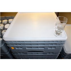 8 TRAYS WITH CONTENTS ON DOLLY: DRINK