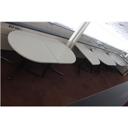 LOT  OF 7 HALF MOON TABLE 38"X42"X29"