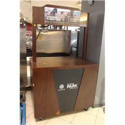 MOBILE INFORMATION BOOTH WITH 2 DRAWERS AND