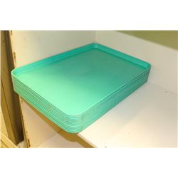 ONE DOZEN GREEN CAMBRO FIBREGLASS SHEET TRAYS