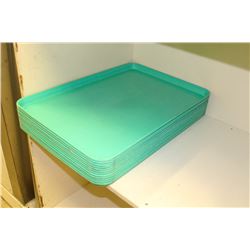 ONE DOZEN GREEN CAMBRO FIBREGLASS SHEET TRAYS