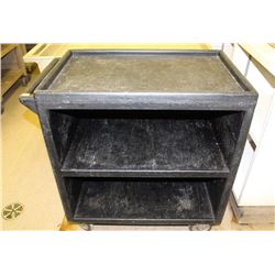 3 TIER COMMERCIAL PLASTIC SERVICE CART ON CASTORS
