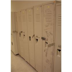 BEIGE BANK OF 6 LOCKERS