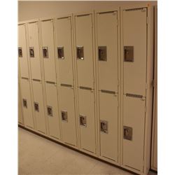 LIGHT BEIGE BANK OF 14 HALF SIZE  LOCKERS