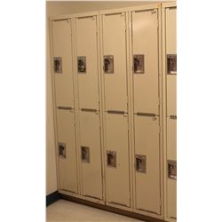 BEIGE BANK OF 8 HALF SIZE  LOCKERS