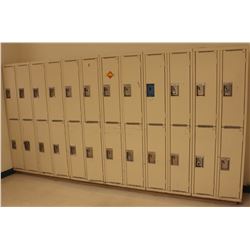 BEIGE BANK OF 24 HALF SIZE  LOCKERS