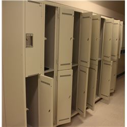 LIGHT BEIGE BANK OF 20 HALF SIZE  LOCKERS