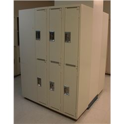LIGHT BEIGE BANK OF 20 HALF SIZE  LOCKERS