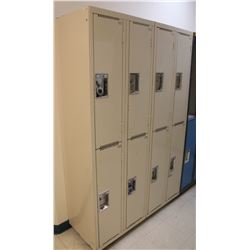 BEIGE BANK OF 8 HALF SIZE  LOCKERS