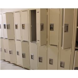 LIGHT BEIGE BANK OF 26 HALF SIZE  LOCKERS