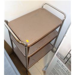 3-TIER METAL SERVICE CART W/ CASTORS