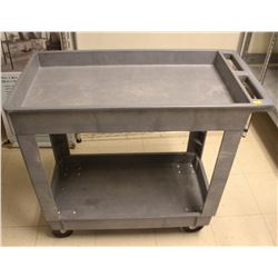RUBBERMAID 2-TIER SERVICE CART ON CASTORS-GREY